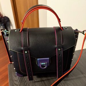 *Used* Michael Kors Manhattan Medium Contrast-Trim Leather Satchel